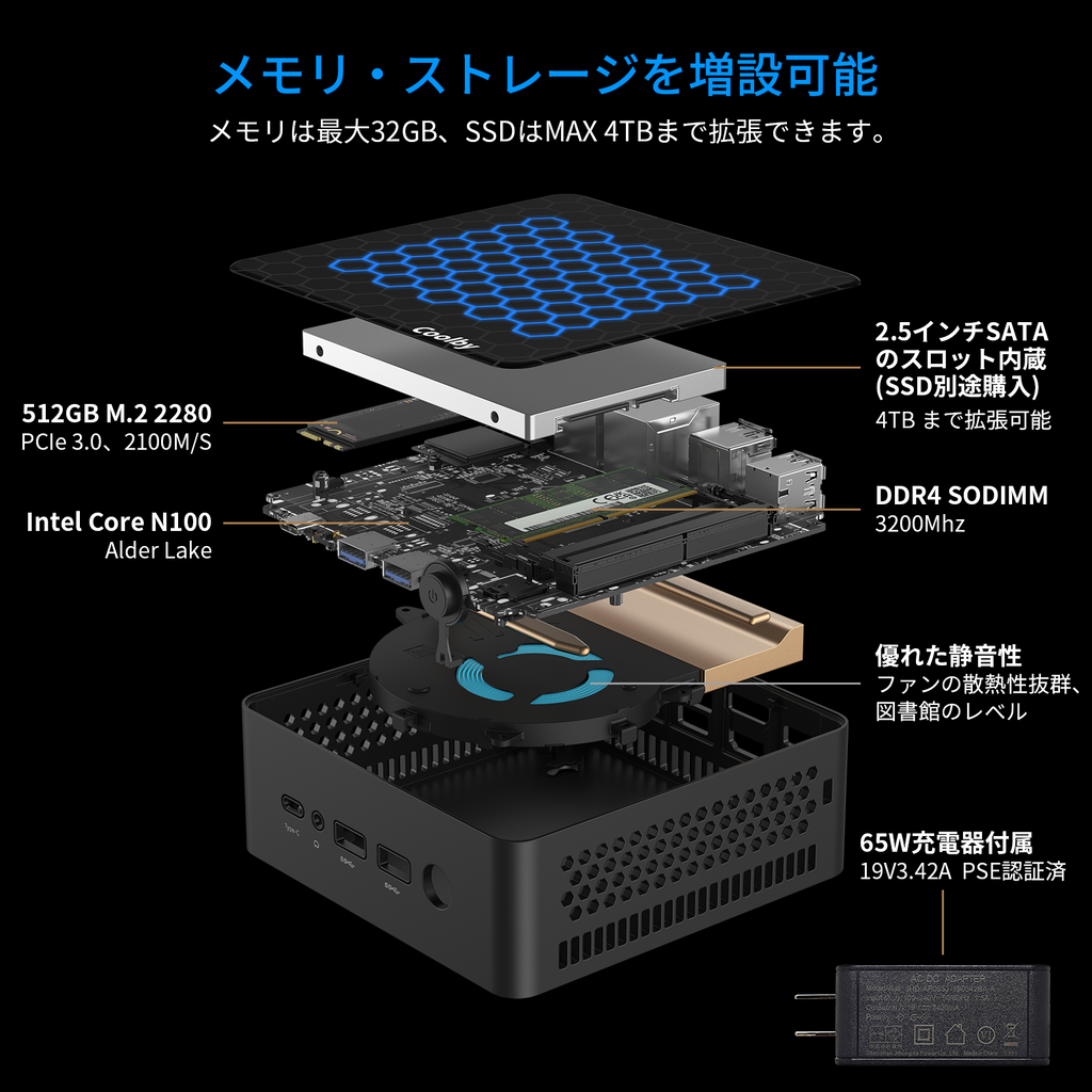 ミニpc 最新第12世代インテルAlder Lake-N100 mini pc Windows11 Proミニpc 4コア/4スレッド 3. –  Coolby Official Store