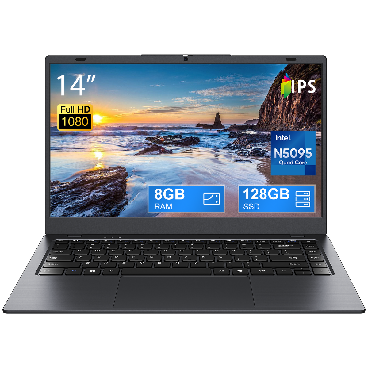 Coolby 14.1-Inch Laptop: with HD Display, 8GB RAM, 128GB SSD, Intel N5 ...