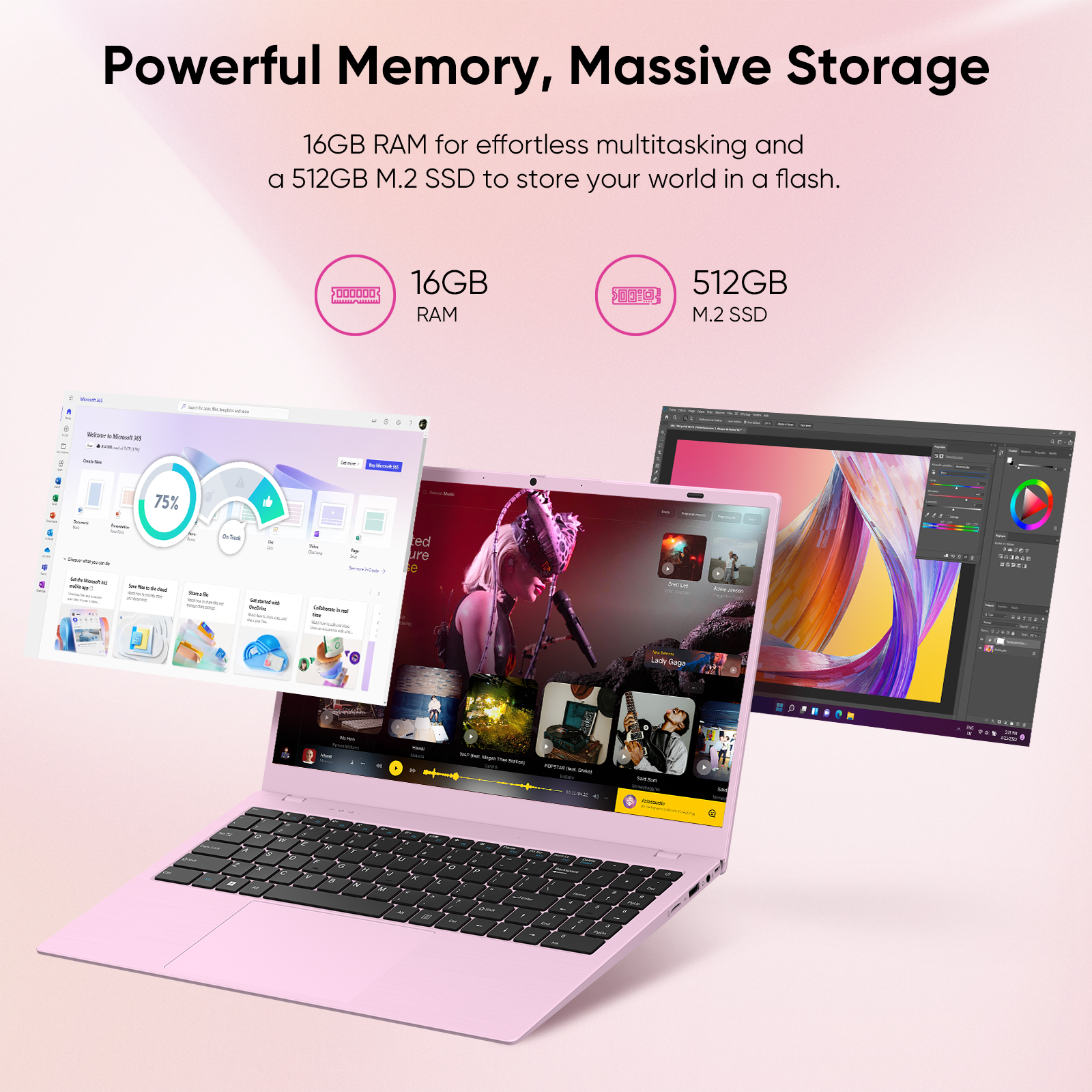 Coolby Pink Laptop,15.6 