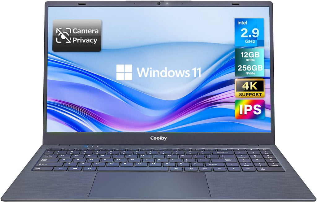 Coolby 15.6 inch Windows 11 Laptop Computer with 1920x1080 IPS Display, 8GB RAM/256 GB NVMe SSD, Intel N5095 Quad Core Processor Notebook PC, Support 2.4G/5G Hz WiFi, BT, Type-c PD 3.0 Charging